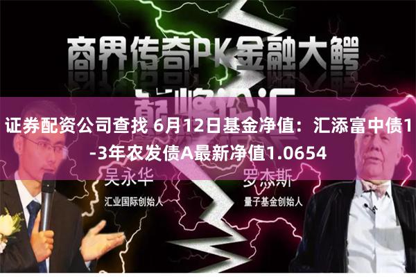 证券配资公司查找 6月12日基金净值：汇添富中债1-3年农发债A最新净值1.0654